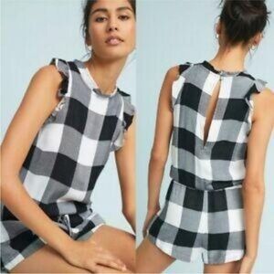 Cloth and stone checkered romper